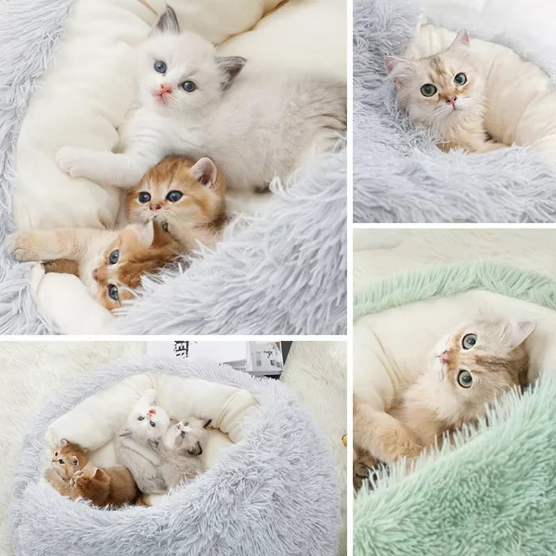 Winter Plush Pet bed for small dogs and cats