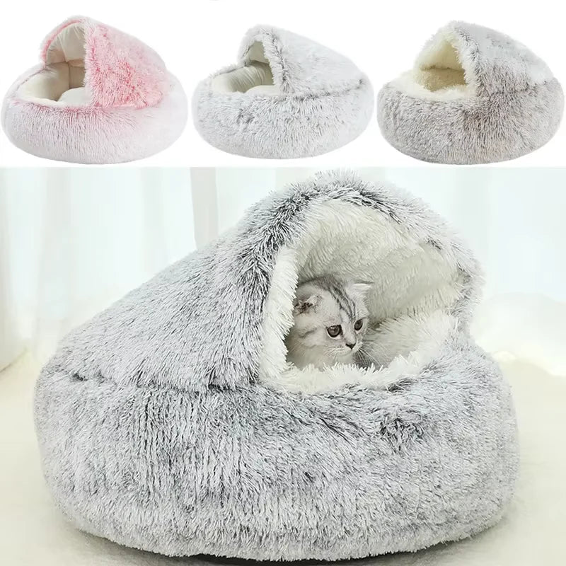 Winter Plush Pet bed for small dogs and cats