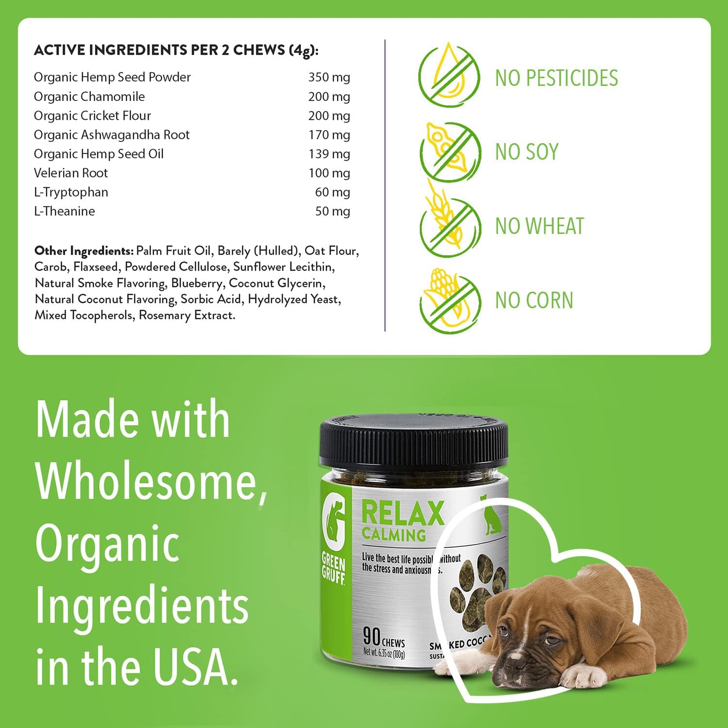 Natural Calming Chews for Dogs separation anxiety