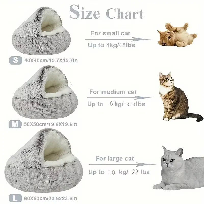 Winter Plush Pet bed for small dogs and cats