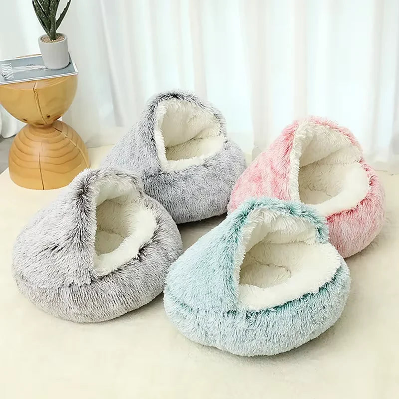 Winter Plush Pet bed for small dogs and cats